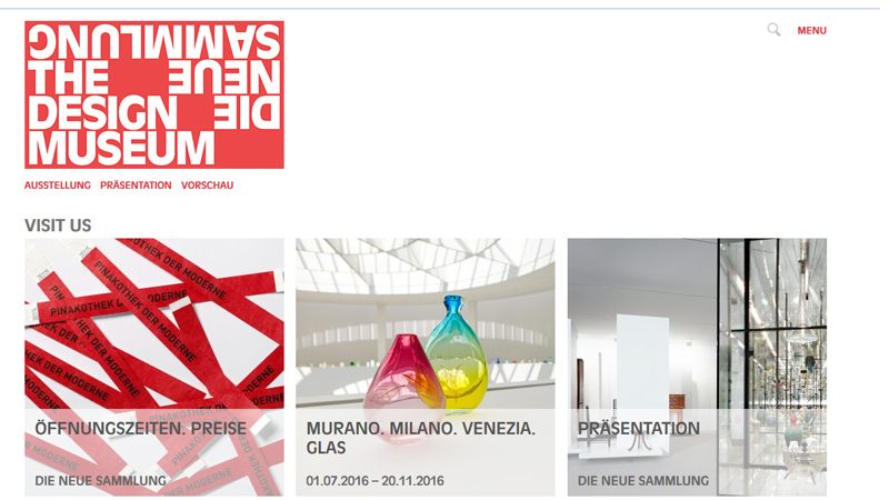 WEBSITE DIE NEUE SAMMLUNG \u2014 Die Neue Sammlung \u2014 Munich \u2014 2016 | Bangert Projects
