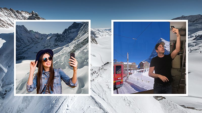 INSTA-WALL FOR VIRTUAL SELFIES \u2014 Jungfraubahn AG \u2014 Interlaken, Switzerland \u2014 2019 | Bangert Projects